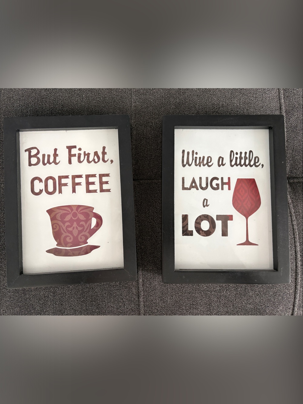 But First, Coffee & Wine a Little Wall Frame Duo - Black